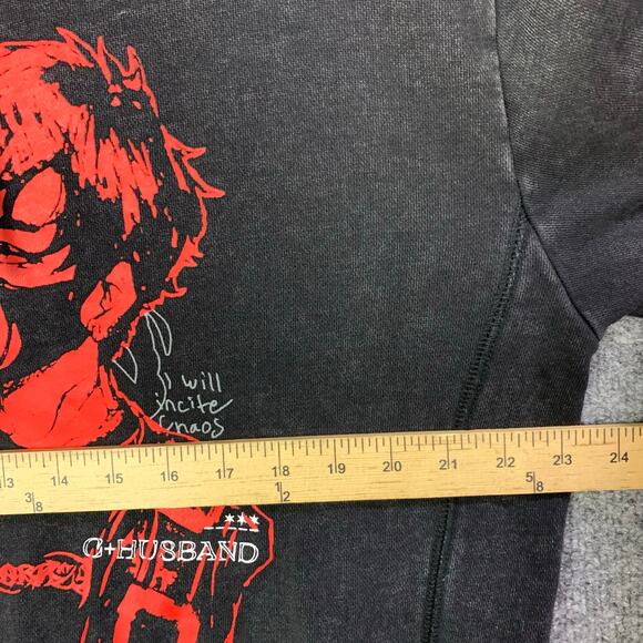 Authentic Corpse Husband Miss You I Am Corpse Pullover Acid Wash Black Hoodie L - Picture 4 of 10